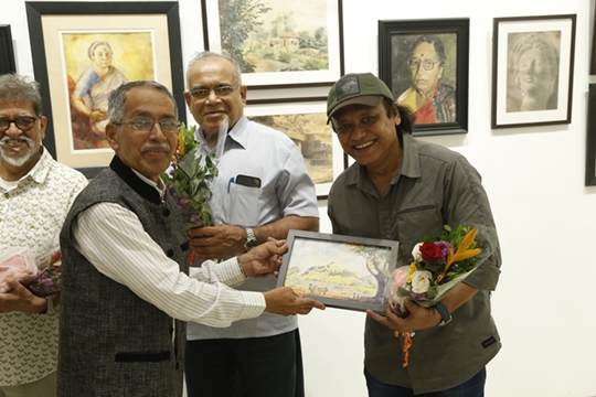 Solo Exhibition of Drawings & Paintings By Veteran artist Late D.V. Halbhavi in Jehangir Art Gallery