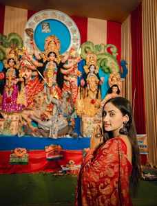 Sreejita Bhattacharjee Visits Durga Pooja Pandal In Her Hometown Agartala